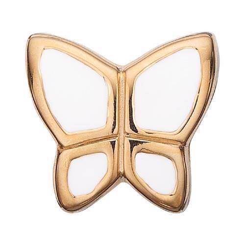 Image of Butterfly White Forgyldt sølv Charms til sølv og guld armbånd smykke fra Christina Collect
